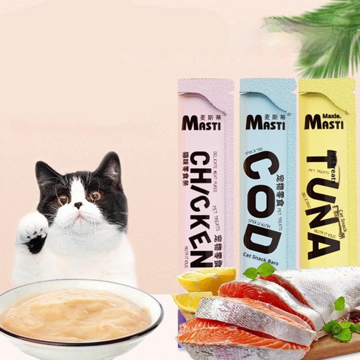 Cod Wet Food Cat Snacks 10pcs